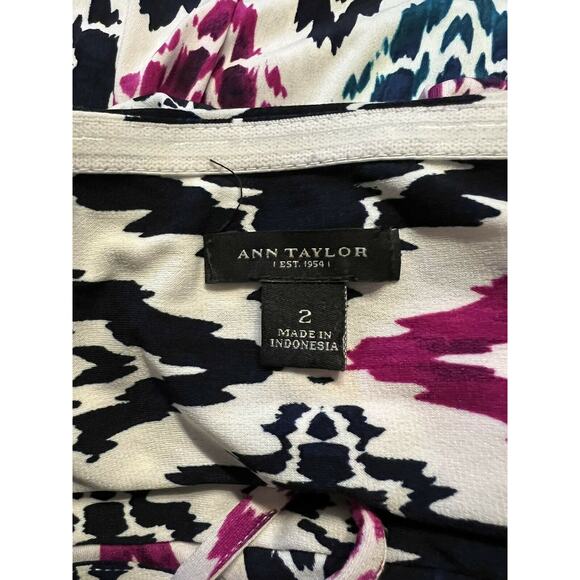 Ann Taylor sleeveless maxi dress size 2 Ivory tropical long - Picture 9 of 10